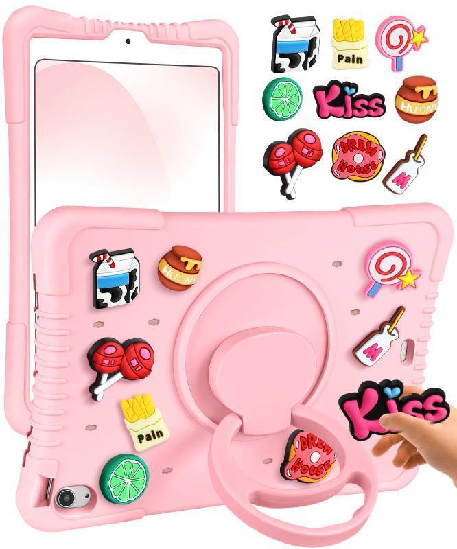 lot 45321 image: iPad Air 11 Inch M2 (2024)Air 5th4th Generation 10.9 Inch Case - Cute Girls Kawaii Fun Funny with 360 Degree Rotating Handle for Boys Women Soft Silicone for Air 54 Gen Case - Retail $18