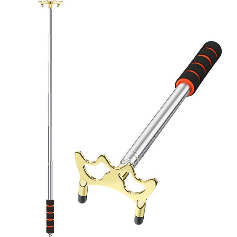 lot 45418 image: Pool Cue Snooker Stick Pool Table Accessories Retractable Billiards Cue Rest with Removable Brass Bridge Head (Low Bridge Head, Stainless Steel) - Retail $8
