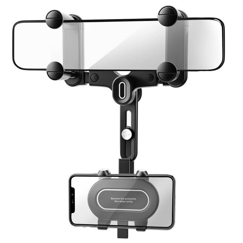 lot 45429 image: Rear View Mirror Phone Holder, 2023 Rotatable and Retractable Car Phone Mount, Cell Phone Holder Car Fit for iPhone 11 12 13 14 Pro Max Samsung All Phone - Retail $15