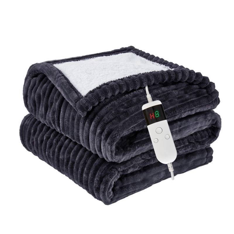 lot 45463 image: Heated Blanket Electric Full, Soft Flannel Heating Blanket with 8 Hours Auto Off 10 Fast Heating Levels Machine Washable Sherpa Heated Blanket with Overheating Protection - Retail $46
