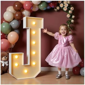 lot 36753 image: 3FT Block Marquee Letters Light Up Letters for Birthday Baby Shower Party Backdrop Decor, Large Light Up J for Wedding Decorations Engagement Party Decorations - Retail $28