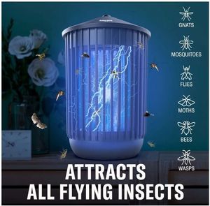 lot 36777 image: Bug Zapper  Attractant - Effective 4800V Mosquito Killer - Electric Insect Fly Trap, Waterproof Indoor & Outdoor - Bright Light Bulb Lamp for Backyard, Patio, Home, Plug-in - Retail $49