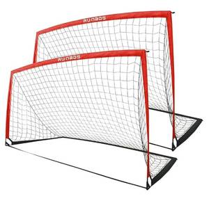 lot 36786 image: 9x5 FT Kids Soccer Goal with Carry Bag, Portable Folding Soccer Net for Backyard Training, IndoorOutdoor Use for Youth and Adults - Retail $80