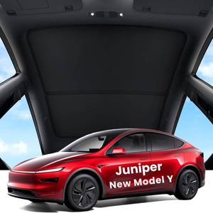 lot 36797 image: Tesla Model Y New (Juniper) Sunshade Roof No Gaps, No-Sagging Model Y Accessories Heat Insulation Foldable Glass Sunroof Cover for Model Y Juniper 2025-2026, 2PCS, Black - Retail $50