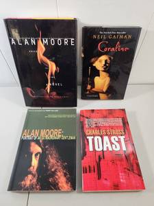 lot 251 image: Graphic Novel and Fiction Book Collection - Moore, Gaiman, Stross