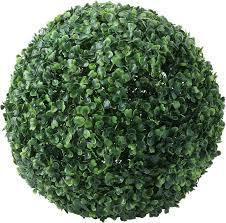 lot 24651 image: Amosfun Artificial Plant Topiary Ball Green Round Hanging Balls Faux Boxwood for Wall Ceiling Wedding Christmas Party Garland Indoor Outdoor Decoration 11 Inch