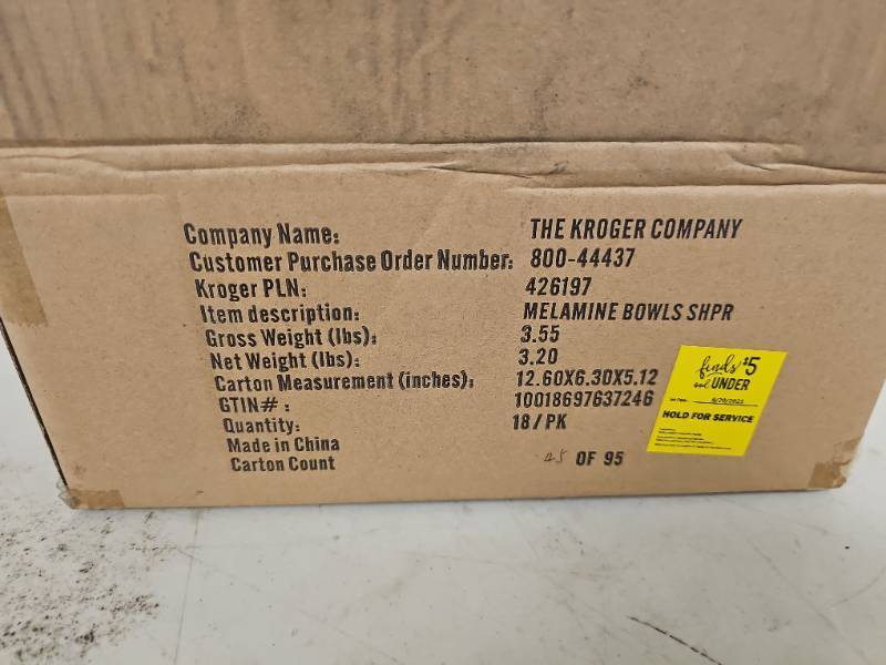 lot 24641 image: The Kroger Company Melamine Bowls - 18 Pk