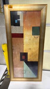 lot 4003 image: 29x63 Abstract Geometric Framed Art Print