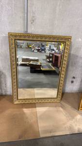 lot 4005 image: 38x 50 Ornate Gold Framed Wall Mirror