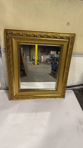 lot 4009 image: 32x36 Ornate Gold Framed Wall Mirror