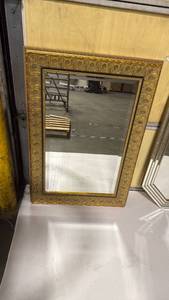 lot 4011 image: 28x40 Ornate Gold Frame Wall Mirror with Decorative Border
