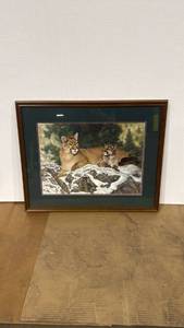 lot 4029 image: 27x34 Charles Frace Mountain Lion Print Numbered Edition 13433500