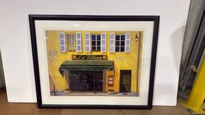 lot 4032 image: 32x41 Le Village French Cafe Storefront Print