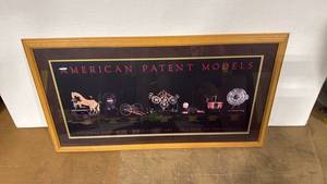 lot 4034 image: 23x43 American Patent Models Framed Educational Poster