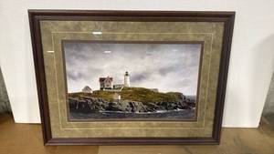 lot 4038 image: 40x30 Framed Lighthouse Photography Print with Matting