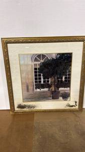 lot 4040 image: 32x32 Framed Architectural Print with Gold Ornate Frame