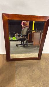 lot 4046 image: 30x37Wood Frame Wall Mirror