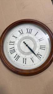 lot 4050 image: Chaney Round Wall Clock with Roman Numerals
