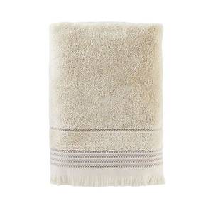 lot 4060 image: Jude Fringe Bath Towel Dark Taupe - Saturday Knight Ltd. 100% Cotton, Midweight, Reversible, Terry Cloth - Retail $70
