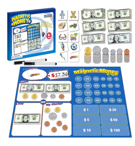 lot 4062 image: Kasfalci 60 PCS Magnetic Money for Kids for Learning, Math Manipulatives, Learning & Education Toys for Classroom, Pretend Play, Math Games for Toddler, Teacher and Homeschool Supplies - Retail $0