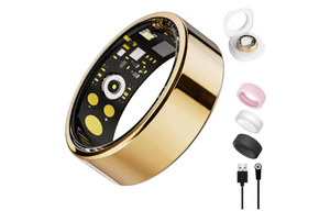 lot 4077 image: mart Ring For Women Men, Health Tracker with Heart RateBlood OxygenBlood PressureSleep MonitorStep Counting, IP68 Waterproof Fitness ring, No App Fees for iPhone & Android  - Retail $0