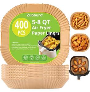 lot 4080 image: 400Pcs Air Fryer Paper Liners, 5-8 QT Air Fryer Disposable Unbleached Non-Stick Parchment Paper Liner, Square 8 inch Baking Liner - Retail $0