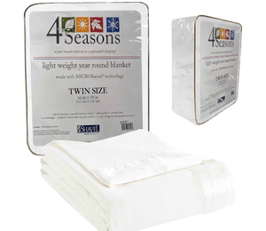 lot 4107 image: Thermee Micro Flannel Seasons Blanket, Twin, Snow - Retail $51