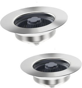 lot 4109 image: tainless Steel Sink Drain Strainer with Pop-Up Plug & Anti-Clogging Basket, 3-12 US Standard, 2-Pack Kitchen Stopper Cover - Retail $0