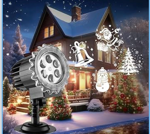 lot 4120 image: Christmas Projector Lights Outdoor Indoor - Waterproof Christmas Decorations 3D Dynamic Rotating Christmas Patterns, Holiday Decor Decorations, Santa Snowman proyector navide�o - Retail $0