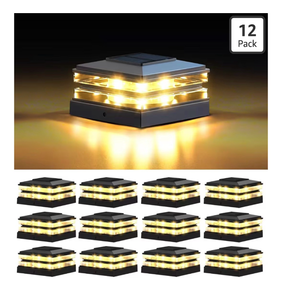 lot 4138 image: Juexica 12 Pack 4x4 Vinyl Post Base and Cap Combo Kit, Waterproof Fence Post Cover Bases & Deck Column Base Wraps, Easy Installation, No Screws Needed, White - Retail $0