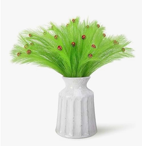 lot 4171 image: Cinnvoice 24 Pcs Christmas Tree Decorations 16 Lime Green Furry Christmas Tree Picks Branches Trees Topper Xmas Curly Ornaments Pick for Xmas Wreath Decor Holiday Party Vase Fillers Gift - Retail $0
