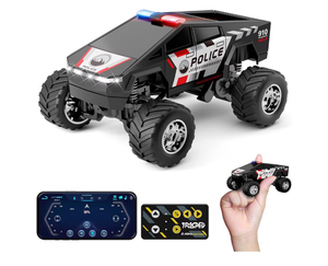 lot 4172 image: SOONYANG Remote Control Car,APP Controlled 164 Scale Mini RC Truck  Alloy Body with LED Lights, 2.4GHz & Phone RC Car  SpeedSteering Adjustable Monster Truck Toys, Gift for Boys Girls & Adults - Retail $0