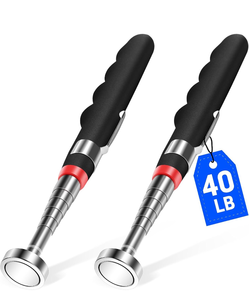 lot 4194 image: 2PCS Telescoping Magnetic Pickup Tool with 40lb Pull Force, 30in Telescopic Strong Magnet Sticks, Non-Slip Long Extendable Magnet Pickup Tools, Magnetic Nail Picker Upper - Retail $0