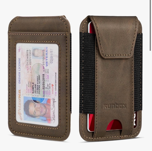lot 4228 image: RUNBOX Wallet for Men 6-8 Cards With ID Window RFID Blocking Wallet Credit Card Holder Minimalist Front Pocket Gifts Ideal Choice - Retail $0