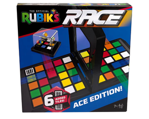 lot 4235 image: Rubik��s Cube, Rubiks Race, Ace Edition, Classic Fast-Paced Puzzle Strategy Sequence Board Game, Problem-Solving Brain Teaser, Color-Matching Game, 2 Players, for Adults, Teens, Kids Ages 7 & Up - Retail $0