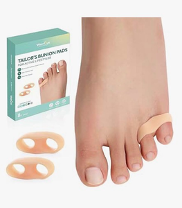 lot 4246 image: Welnove Tailors Bunion Corrector Pads - 8ct Pinky Toe Protector for Overlapping Toe, Bunion Cushion with Separator for Women Men, Foot Pain Relief(Sport Spacers) - Retail $0