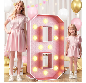 lot 4253 image: HILAVO Number 8 Marquee, 4FT Light Up Number 8 Large 8 Marquee Mosaic Numbers for Party, Giant Light Up 4 Feet Tall Lighted Numbers DIY Frame Pre-Cut Foam Board Kit for Birthday Anniversary - Retail $0