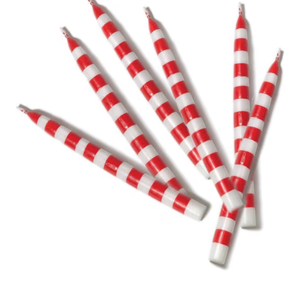 lot 4259 image: Department 56 Striped Taper Candle (Set of 6) - Retail $0