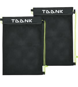 lot 4284 image: AANK 2 Pcs Mesh Sports Bag with Drawstring Closure,18x12inch Mesh Bag for Pickleballs&Softballs&Tennis&BaseBalls&Golf Balls.Mesh Laundry bags&Beach bag - Retail $0