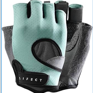 lot 4286 image: LIFECT Freedom Workout Gloves, Knuckle Weight Lifting Shorty Fingerless Gloves with Curved Open Back, for Powerlifting, Gym, Women and Men - Retail $0