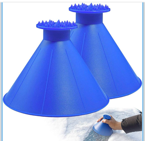 lot 4295 image: Magical Ice Scrapers for Car Windshield - 2 Pack Cone Magic Car Ice Scraper with Funnel, Round Snow Scraper - Retail $0