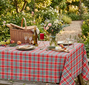 lot 4298 image: Checkered Tablecloth Fabric Christmas Decorations - Rectangle 57x84 Inches Classic Gingham Buffalo Plaid Table Cloth for Indoor Outdoor Use Washable Table Cover for Kitchen BBQs Parties - Retail $0