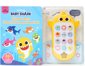 lot 4299 image: Pinkfong Baby Shark Sing & Learn Smart Phone and Book Set - Interactive Educational Book - Ages 1-3 - Retail $0
