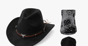 lot 4301 image: Costume cowboy hat w bandana  - Retail $0