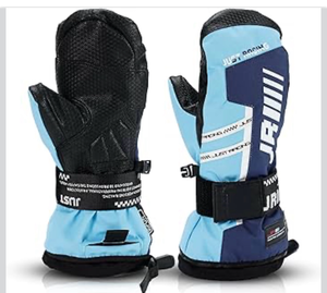 lot 4312 image: Waterproof Snow Mittens for Kids, Breathable & Warm Winter Gloves, Snow Stopper Wristband, Anti-Lost Rope - Retail $0
