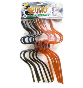 lot 4335 image: APUDWN 24 PCS Halloween Pumpkin Shape Drinking Straws Plastic Crazy Silly Straws with 2 Colors Non-Disposable Pumpkin Theme Props for Cocktails Halloween Party Supplies Party Favors Decorations - Retail $0