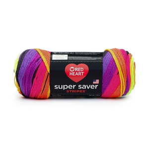 lot 4338 image: Red Heart Super Saver Yarn  Bright Stripe  5oz(141g)  Medium  Acrylic - Retail $31