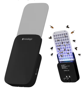 lot 4340 image: Mosalogic Fly Insect Trap Plug-in Mosquito Killer Gnat Moth Catcher Fly Tapper UV Attractant Catcher for 400 Sq Ft of Protection (Black-1pack) - Retail $0