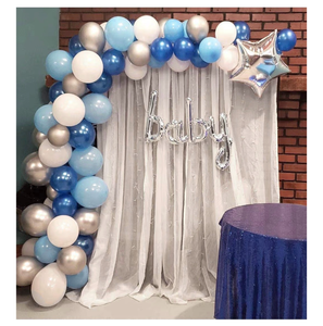 lot 4346 image: The Big One Balloon Arch Garland Kit, 151pcs Blue White Beach Balloons for Surfs Up First Birthday Party Decorations Baby On Board Baby Shower Summer Ocean Party - Retail $0