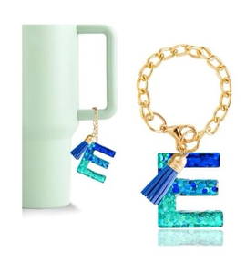 lot 4355 image: Letter Charm Accessories for Stanley Cup 1 PCS Cute Initial Keychain Handle Charm for Stanley Tumbler for Women - Retail $0